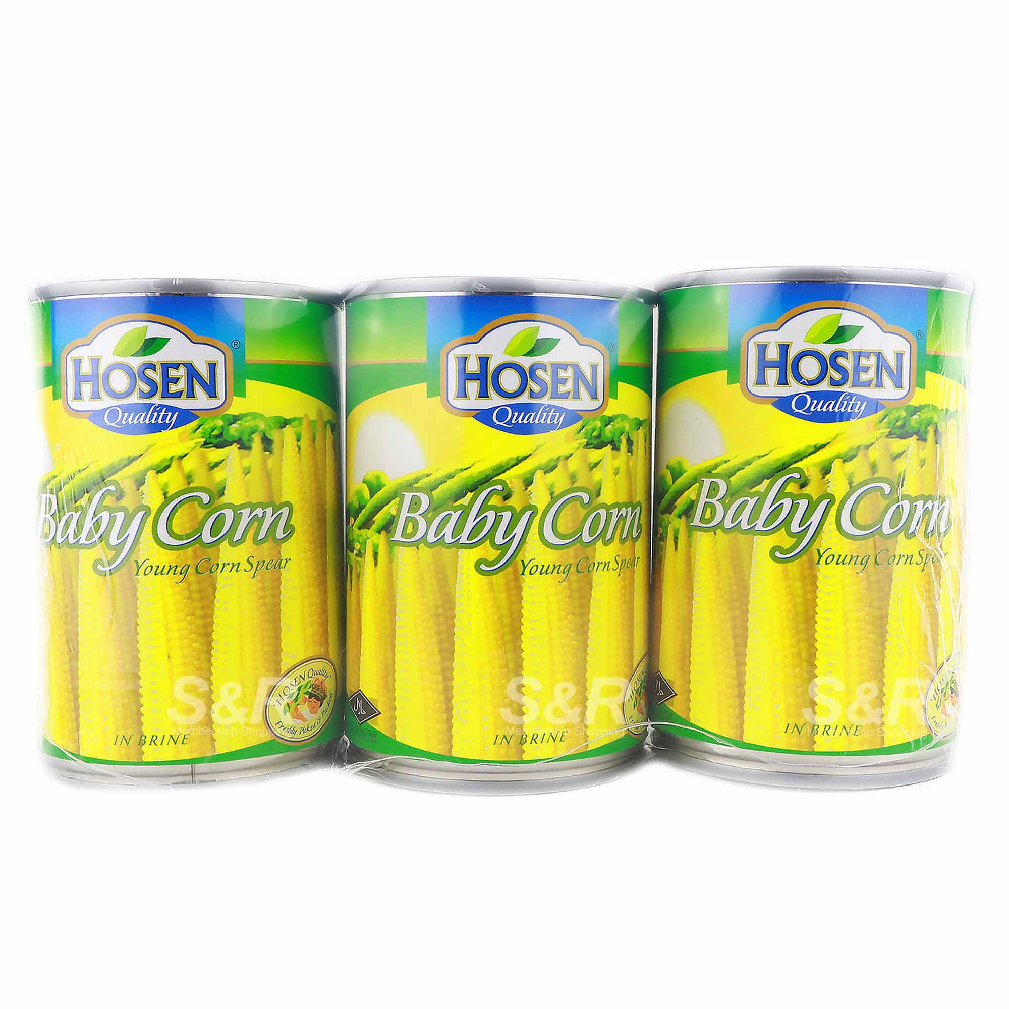 Hosen Quality Baby Corn Spear in Brine 3 cans